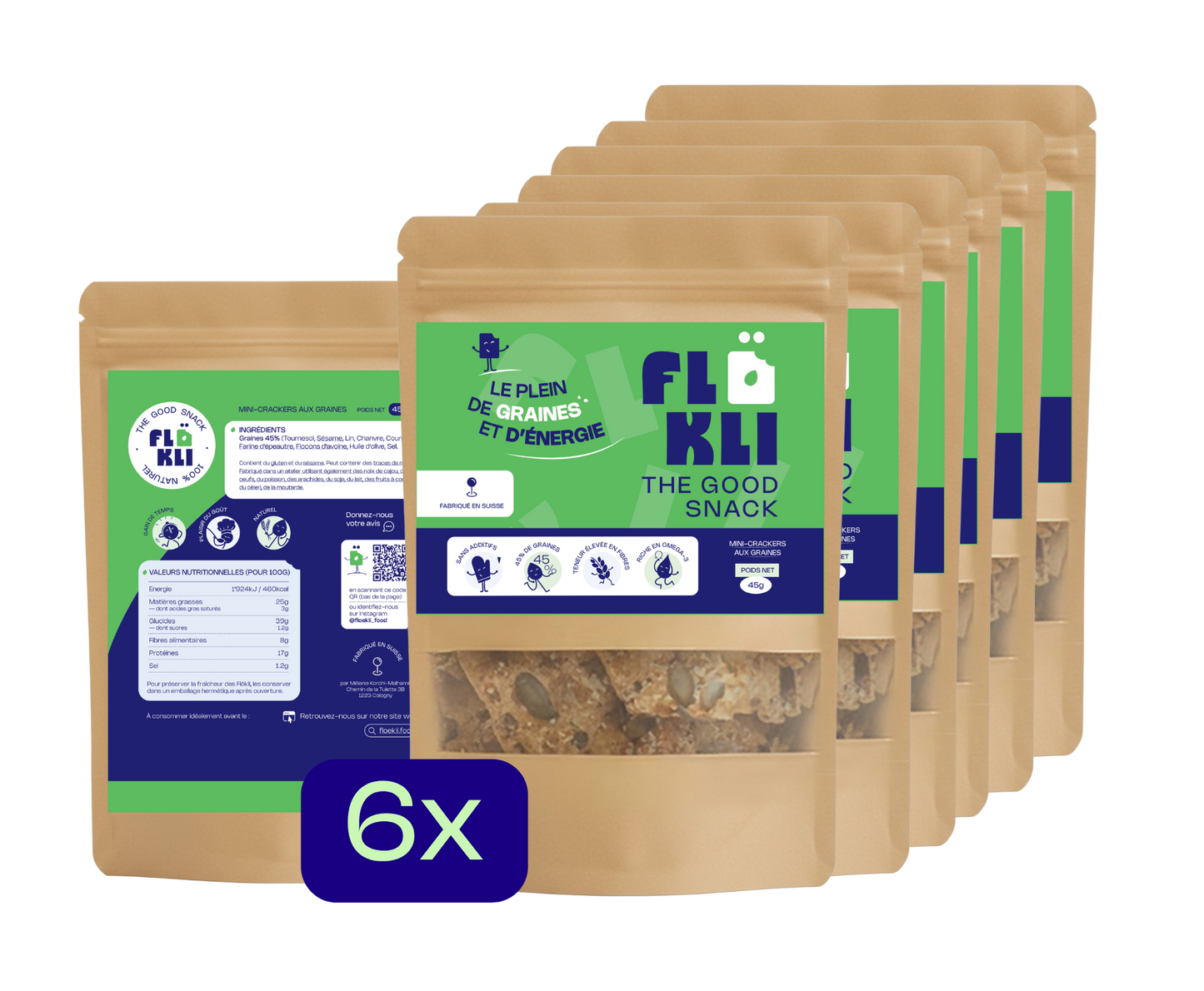 Flökli à emporter (6 packs de 45g)
